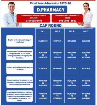 Admission Schedule D Pharmacy 2025-26